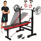 ADJUSTABLE LIFTING WEIGHT BENCH SET With Weight 600 Press Workout Flat Home/Gym