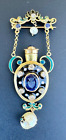 Intaglio 14K Gold Pearl Sapphire Diamond Perfume Brooch Pin or Scrap 17.4 Gram