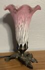 RIVER OF GOODS Butterfly Pink TULIP~LILY FLOWER SHADE ACCENT LAMP~TIFFANY-STY
