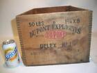 Vtg/Antique DUPONT EXPLOSIVES GELEX 50 LBS No. 1 WOOD SHIPPING BOX CRATE