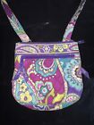 Vera Bradley Purple Floral Saddle Hipster Crossbody Quilted Bag Purse 3 Zip