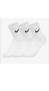 NEW Nike Men's 3 Pack Everyday Cotton Cushioned Crew Socks Size SMALL