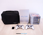 ☆SONY PS2 PLAYSTATION 2 SILVER FAT CONSOLE PAL + CONTROLLERS + 12 GAMES & BAG☆