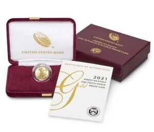 2021 W American Gold Eagle T-1 Proof 1/10th oz $5 in OGP