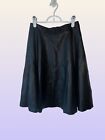 New Forever 21 Faux Leather Black Midi Skirt Pleated A-Line - Medium