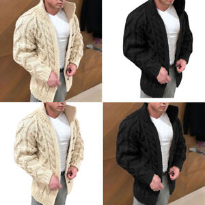 Men Jackets Knitted Sweater Coat Cardigan Winter Thicken Sweater Warm Buttons