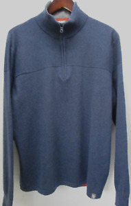THE NORTH FACE  MEN'S XL   BLUE WOOL BLEND  1/4 ZIP  PULLOVER  SWEATER