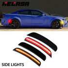 For Dodge Charger 2015-2022 Front Rear Bumper Side Marker Light Lamps Smoked LED (For: 2016 Dodge Charger)