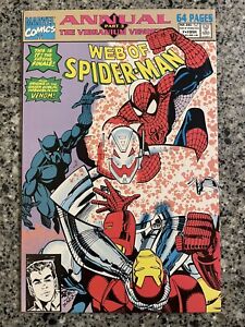 WEB OF SPIDER-MAN Annual #7 VF/NM (Marvel 1991) Black Panther, Iron Man