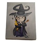 Hand Painted Acrylic Artwork Witch On Canvas Halloween