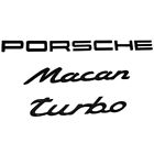3Pcs Gloss Black P-O-R-S-C-H-E Macan Turbo Letter Rear Badge Emblem Nameplate