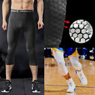 Men's Knee Pads Protector Leggings 3/4 Compression Basketball Sports Tight Pants