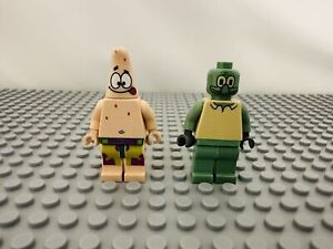 Lot Of 2 Lego Spongebob Squarepants Patrick BOB022 Squidward BOB003
