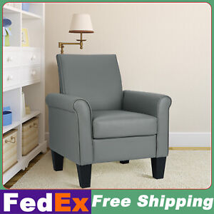 New ListingModern Accent Faux Leather Single Sofa Upholstered Armchair For Living Room Home