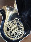 C. G. Conn 8D Silver  double  FRENCH HORN, WITH CASE AND MOUTHPIECE. Made in USA