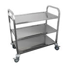 New ListingStainless Steel Dining Cart-3 Shelf Heavy Duty Utility Cart on Wheels