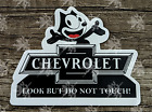 Felix The Cat Black Chevy Look But Do Not Touch Glass Die Cut Decal Static Cling (For: 1953 Chevrolet)