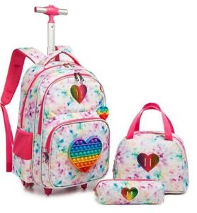 Children 3pcs Schoolbag set Wheels School Bag bag School Backpack Set backpack