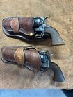 Two Left Cross Draw Leather Revolver Holsters For Colt and Rugers 1/7in-1/6in