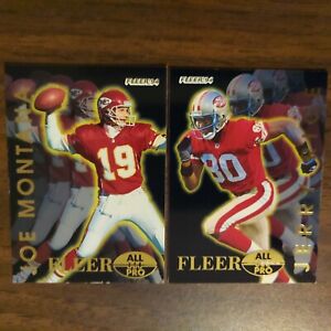 New Listing2 Jerry Rice 49ERS #9 & Joe Montana CHIEFS #7 1994 Fleer ALL-PRO Insert Cards