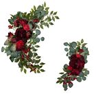 Wedding Arch Decor Artificial Flowers Red Rose  (Set of 2)