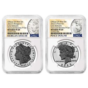 2023-S Reverse Proof $1 Morgan and Peace Dollar NGC PF69 Early Releases W/OGP