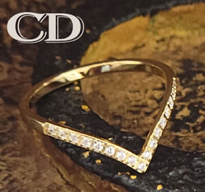 Women's Gold Dainty Chevron Wedding Ring - Wedding Ring For Girls