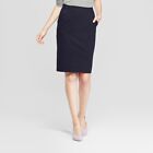 Women's Ponte Pencil Skirt - A New Day Federal Blue 12