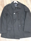Nautica Wool Blend Peacoat Button Front Men's 2XL Black Quilt Lined Charcoal New