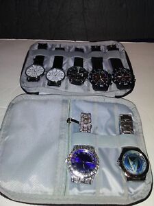 Lot of 7 Various Styles, Stylish Men's Fashion Watches, W/ Case Tested Working.