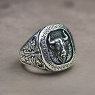 Sterling Silver Ring for Men Turkish Handmade Jewelry Bull Design All Size
