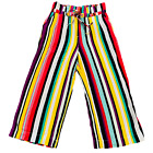 7th Avenue Design Studio Size 12 Stripe Palazzo Wide Leg Colorful Pants Rayon