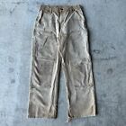 Carhartt Distressed Double Knee Work Pants Size 32x30 Workwear Faded Carpenters