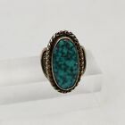 Old Navajo Indian Silver and Lone Mountain Turquoise Ring