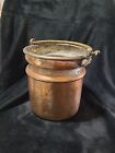 Antique Copper and Mixed Metal Cauldron with thick Brass Hang Handle (#65)