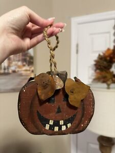 New ListingPumpkin Basket Jack O Lantern Halloween Primitive Country Vintage Fall Autumn