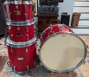 New ListingSonor Made in Germany Mid 70's Champion Metallic Red 4 Pc Drum Set 22, 16, 8, 9