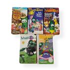 Lot Of 5 Veggie Tales VHS - Christian Values Bible Stories Animated Cartoons