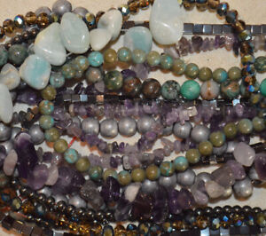 Large-Huge lot Jewelry Making Beads. 6.5Lbs,Stone,Silver,Chain, Amethyst,Turqos￼