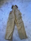 Vtg Carhartt 34X32 Brown Duck Bib Overall R02 Dungarees Quilt Lined Double Knee