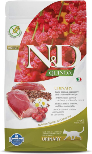 Farmina N&D Functional Quinoa Urinary Duck Cranberry and Chamomille Dry Cat Food