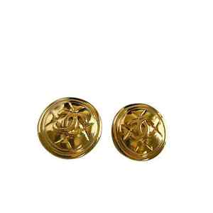Chanel  Authentic Gold Tone Clip Earrings