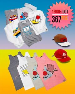 Wholesale resale LOT 367 NEW 80s style graphic clothing sweatshirt tank top hat