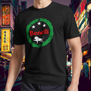 New Shirt Benelli Motorcycles Classic Logo Men's Black T-Shirt USA Size S to 5XL