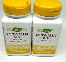 2 Nature's Way - Vitamin B-6 - 50 mg - 100 Capsules ea Exp. 04/24,1/25