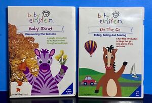2 Baby Einstein DVDs Monet Discovering Seasons—On The Go Riding Sailing Soaring