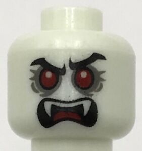 Lego New Glow In Dark White Minifigure Head Dual Sided Alien with Red Eyes Part