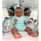 24in Black Reborn Baby Doll Real African Silicone Soft Newborn Girls Dolls Gift
