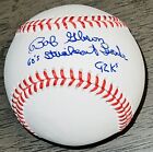 Bob Gibson HOF signed St. Louis Cardinals inscribed auto stat baseball JSA COA