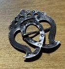 RARE Early Dug Indian Fur Trade Silver Luckenbooth Brooch